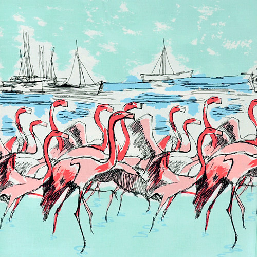 flamingo border - designer pamut méteráru