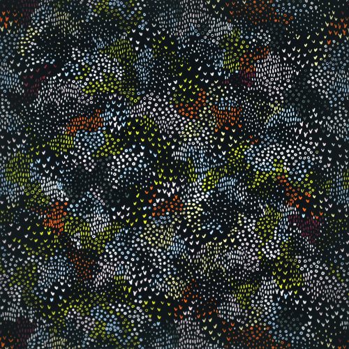 jungle vibes - colorful maze in black - designer pamut méteráru