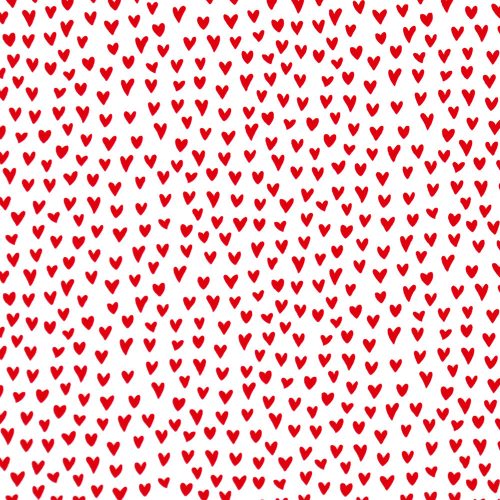 szívek - heart stitch in white - designer pamutvászon méteráru