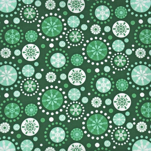 fall into winter - snowflakes in green - designer Baumwollstoff