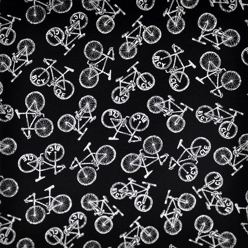 bicikli - musings - bicycle in black - designer pamutvászon méteráru