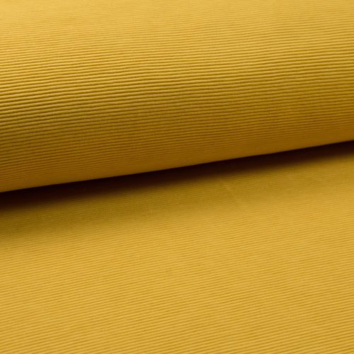 okker sárga - vastag, bordás, pamut jersey - ottoman rib méteráru